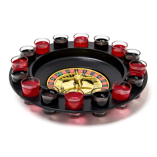 Roulette trinkspiel Trinkroulette Saufspiel mit Gläsern 2 Kugeln 16 Gläser