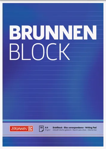 Brunnen Briefblock Schreibblock A4 liniert 50 Blatt 70g/m² 1052727 ungelocht