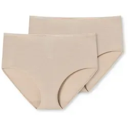 Schiesser Damen 2 PACK Midi Slip Unterwäsche - Modal Essentials, sand_162893, 42 - Sportsocken für Damen im praktischen Doppelpack, aus leichtem, temperaturausgleichendem Modal mit hohem Tragekomfort und formstabilem Bund.