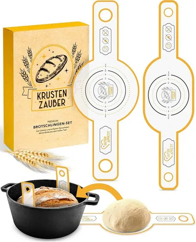 Krustenzauber Backmatte Zubehör - Brotschlingen, Schneebesen, Backmatte, Teig Reinigungstücher, 2x Brotschlingen Mix