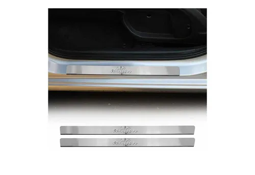 OMAC Zierleisten-Aufkleber Einstiegsleisten Edition für Citroen C2 2003-2009 Edelstahl 2x, (2tlg), Langlebig,Einfache Reinigung,Einfache Installation,Rostbeständig