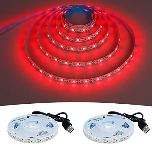 GOMING 5V USB LED Strip Rot 620-625nm LED Streifen 240LEDs 4M(2 Stück x 2M)