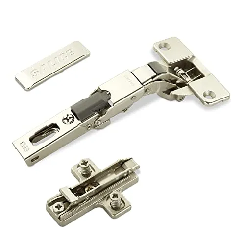 Salice Universalscharniere 110° Bohrbild T52 für abgerundete, überfälzte und profilierte Türen mit Kreuz-Montageplatte Höhe 3 mm Exzenterverstellung, Scharnierarmabdeckung 2 x