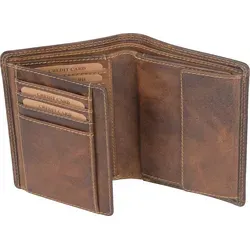 Echtleder Kombibörse, braun - Elegante Kombibörse aus echtem Leder mit 10 Kreditkartenfächern, ideal für die tägliche Nutzung. Praktisches Design mit Kleingeldfach und Sicherheitsriegel für optimalen Schutz.