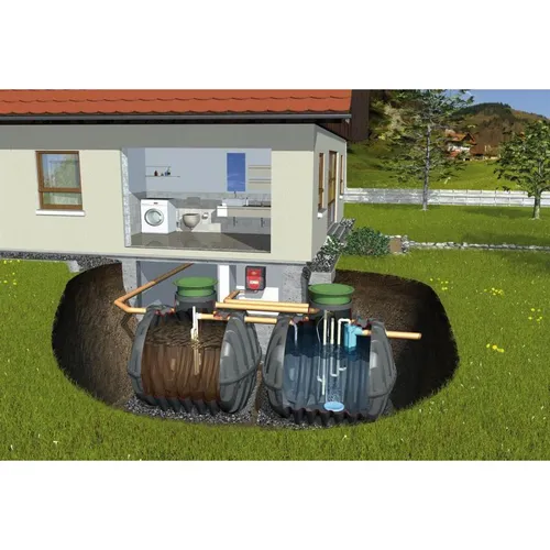 Vollbiologische SBR-Kleinkläranlage 12-18 EW begehbar