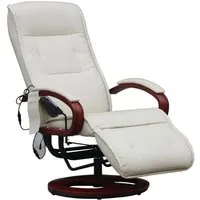 Berlinlodge Relaxliege Athene mit Massagefunktion – Cremefarbener Massagesessel