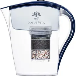 Lotus Vita Wasserfilter Kanne Family 1,8L - Natura Plus - Filter für reines Trinkwasser, ideal für Familien mit 1,8L Fassungsvermögen. Schützt vor Schadstoffen und sorgt für besten Geschmack dank innovativer PiVitalis Technologie.