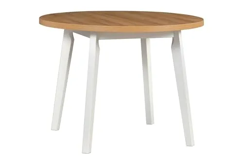 LeafDesign Runder Esstisch, Idealer Esstisch für kleine Wohnungen, Klapptisch mit Einsatz, Tisch für 6-8 Personen, Made in EU, „Oslo 3 L“ (100/130x100x75)