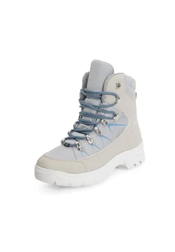 VITAFORM Stiefeletten Damen Weite H aus Nubukleder hellgrau, Größe 38 - WASSERDICHTE WINTERSTIEFEL - Stiefeletten mit rutschhemmender Sohle und Komfortfußbett, ideal für kalte Tage. Bequeme Passform und stylischer Look für jedes Outfit.