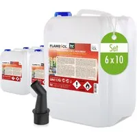 Höfer Chemie Bioethanol FLAMBIOL® 100% Hochrein, 60 l - Bioethanol für Dekofeuer & Kamine, umweltfreundlich mit geruchsneutraler Verbrennung. Hochreine Qualität für ein sicheres und sauberes Feuererlebnis.