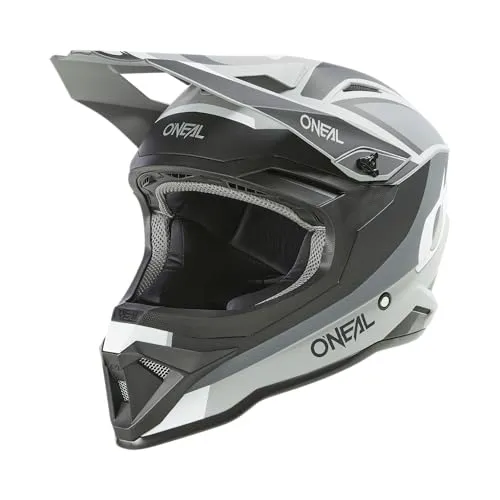 ONeal 1SRS Stream Motocrosshelm - Matt Schwarz/Hellgrau/Weiß - XL - Motorradhelm mit robuster ABS-Schale, optimaler Belüftung und stylischem Design. Der ideale Begleiter für Action und Sicherheit im Motocross.