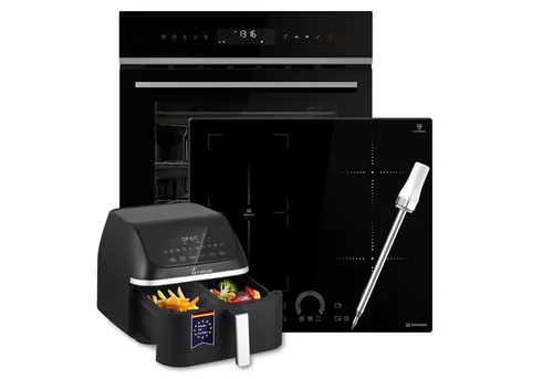 KKT KOLBE Backofen-Set KKT KOLBE 4 in1 Set Backofen & Airfryer: SET8319PHCIH592FZAF, mit Einschubgitter, Pyrolyse-Selbstreinigung, WiFi / Herdset / Einbaubackofen / Kochmulde