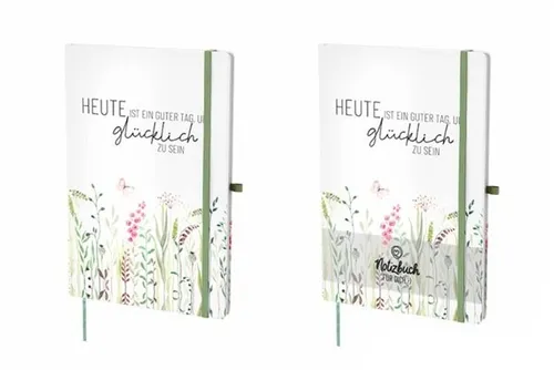 Notizbuch für Dich A5 liniert - Blumenwiese Heute ist ein guter Tag um glücklich