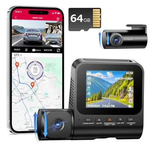 Kanal Dashcam Auto Vorne Hinten Kabellos – 4K+1080P+1080P mit APP Steuerung