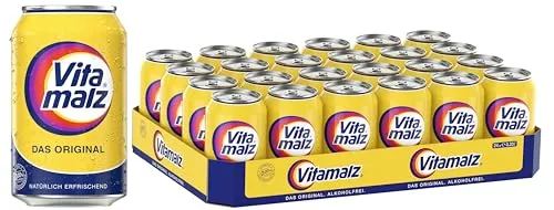 Vitamalz Softdrink 24 x 0,33 ltr. inkl. 6€ DPG Pfand - Erfrischender Softdrink mit 42 kcal pro 100 ml, ideal für den Durst unterwegs. Perfekt für jeden Anlass!
