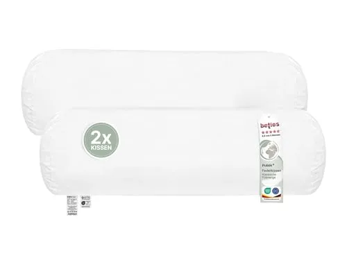 beties - Publik Nackenrolle 2erSet 15x40 cm – Formstabile Federkissen für Nacken- und Rückenstütze - Erlebe optimalen Komfort mit 2 formstabilen Nackenrollen aus 455 g hochwertigen Enten- und Gänsefedern. Ideal für gezielte Unterstützung von Nacken, Beinen und Lenden. Waschbar und langlebig für dein Wohlbefinden.