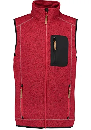 OS Trachten Strickfleece Weste rot, Größe XXL - Herren-Westen mit hochgeschlossenem Kragen für optimalen Kälteschutz. Praktische Reißverschlusstaschen bieten sicheren Stauraum für deine Essentials.