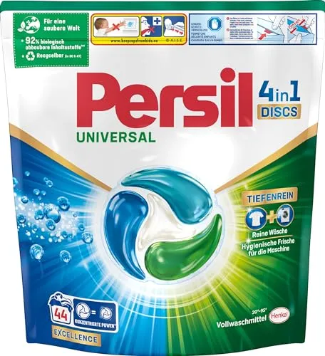 Persil Universal 4in1 DISCS 44 Waschladungen - Waschmittel mit Tiefenrein Technologie – sorgt für hygienisch frische Wäsche und ist ideal für energiesparendes Waschen ab 20 °C.