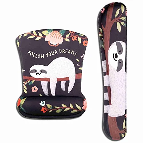 AOKSUNOVA Ergonomisch Mauspad mit Gelkissen Mouse pad & Tastatur Handgelenkstütze Handgelenkauflage Handauflage