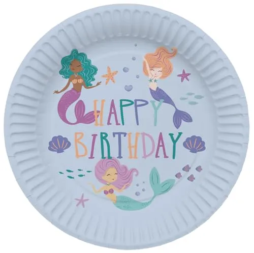 Folat 23927 Meerjungfrau Geburtstag Deko Blau mit Irisierende Glitzer