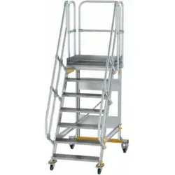 MUNK Aluminium-Plattformtreppe fahrbar 60° mit 7 Stufen von Günzburger