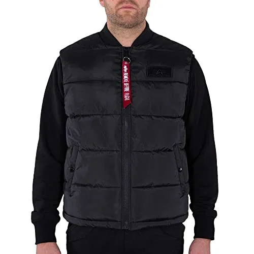 Alpha Industries Puffer Vest Light Weight Herren Gr. L Schwarz - Herren-Westen mit funktionaler Wärmeisolierung und leichtem Design. Die Puffer Light Weight Vest bietet angenehme Wärme, drei praktische Taschen und individuellen Style durch abnehmbaren Velcro Patch.