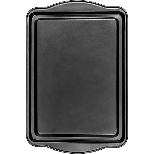 DecorRack Antihaft-Backblech, 38 x 25 cm, Rechteckige Backform für Kuchen, Kekse, Brownies und mehr, Hitzebeständig bis 260°C, Robustes Edelstahl, Non-Stick Backblech für Ofen (1 Stück)