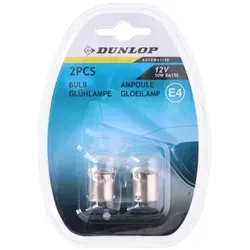Set Mit 2 Glühlampen (12 V, Ba15s, 10 W, E4) In Blisterverpackung, Weißes Licht — Dunlop