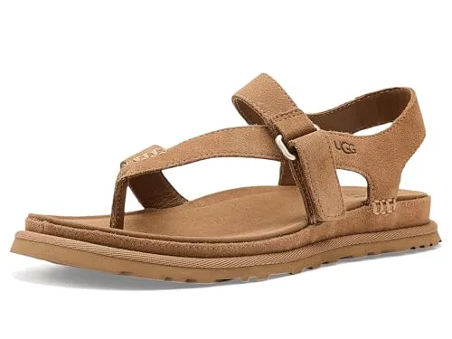 UGG GOLDENGAZE TOE POST Sandale 2026 - Chestnut, Größe 37 - Die UGG GOLDENGAZE TOE POST Sandale 2026 in Chestnut bietet höchsten Tragekomfort und ein zeitloses Design. Mit verstellbarem Riemen und hochwertigem Leder ist sie der perfekte Begleiter für warme Tage und vielfältige Freizeitaktivitäten.
