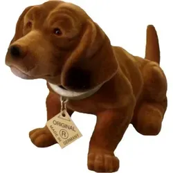 Rakso Oskar Schneider Wackelhund Dackel klein - 19cm - Sammlerfigur Wackelhund Dackel in Braun, das Original seit über 30 Jahren, perfekt für das Armaturenbrett.