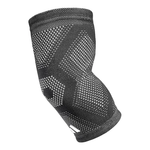 adidas Aeroready Ellenbogenbandage, atmungsaktive Kompressionsbandage, ergonomisches Design, Silikon-Pads (M)