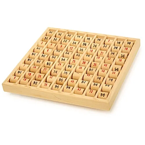 small foot Multiplizier-Tabelle aus Holz, Lernspiel zum Erlernen des kleinen 1x1, für Kinder ab 6 Jahren, 11059 Spielzeug, Mehrfarbig