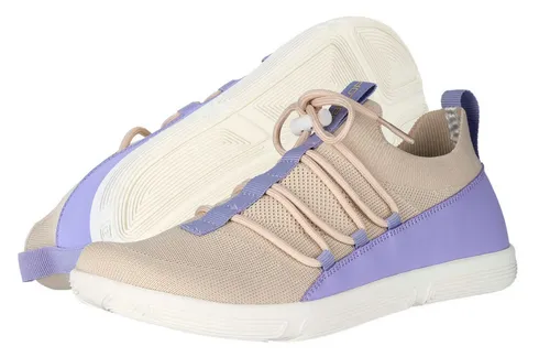 Ballop Barfussschuhe Sneaker Tilava - Beige/Violett, Größe 45 - Sneaker mit klassischem Design, atmungsaktivem Baumwollobermaterial und flexibler Sohle für ein optimales Barfußgefühl im Alltag und bei besonderen Anlässen.