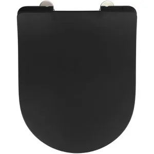 WENKO WC-Sitz Sedilo matt Schwarz - Eleganter WC-Sitz aus antibakteriellem Duroplast mit Easy-Close Absenkautomatik für leises Schließen. Ideal für hygienische und einfache Reinigung dank Fix-Clip Befestigung.