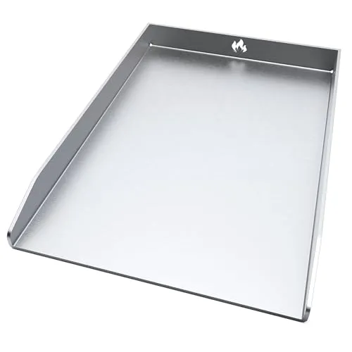 teileplus24 PLA2-300 Grillplatte Plancha aus V2A Edelstahl kompatibel mit Weber Spirit 300er Serie | Lebensmittel- und Spülmaschinen geeignet | Hohe Seitenränder und Rückwand