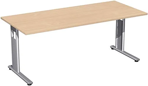 Geramöbel Schreibtisch Flex S-618146-BS, Buche - Schreibtisch mit Kabelkanal für optimale Kabelführung, stabil und strapazierfähig, ideal für Home Office oder Büro, Maße: 180 x 72 x 80 cm.