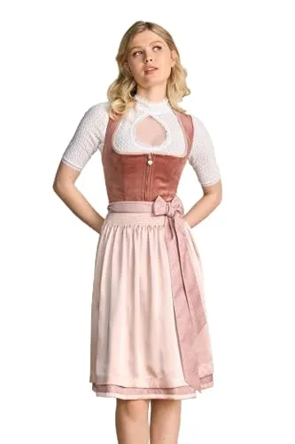 Krüger Dirndl Dena 60cm | Elegantes Samt-Dirndl für Damen in braun von Krüger
