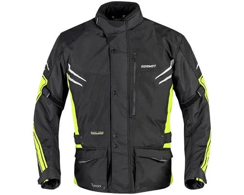 Germot Tyron Textiljacke - Wasserdicht in Schwarz/Neon-Gelb/Grau - XL - Motorradjacke mit HUMAX® Klimamembrane, wasserdicht und atmungsaktiv, ideal für Einsteiger und sicheres Fahren.