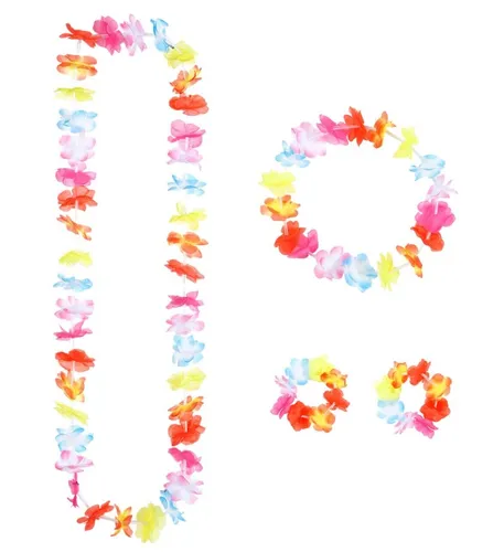 KARNEVAL FASCHING KOSTÜM ZUBEHÖR HAWAII SET BUNT NEU OVP