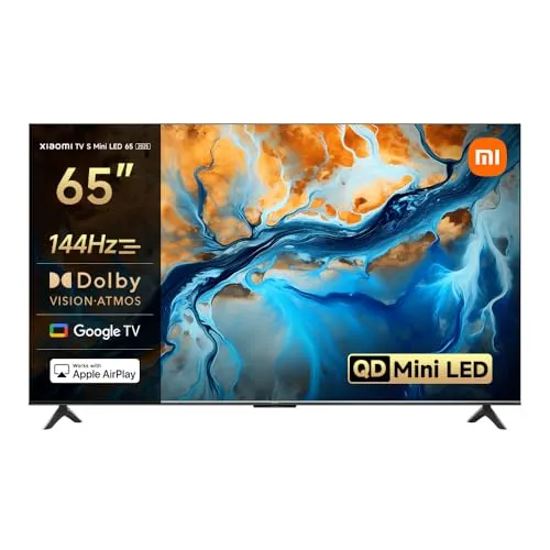 Xiaomi TV S Mini 65 2025, 65 Zoll QLED mit Mini LED - Fernseher mit 1200nits Helligkeit, 392 lokalen Dimmzonen für hervorragenden Kontrast und 144Hz Bildwiederholrate für ultraschnelle Animationen.