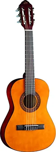 EKO Guitars - CS-2 NATURAL Klassische Gitarre Serie Studio, Maßstab 1/2, Oberseite aus laminierter Linde, Zargen und Boden aus laminierter Linde, Griff und Griffbrett aus Birke, inklusive Tragetasche,