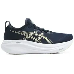 ASICS Gel-Nimbus 27 Neutralschuh Herren - Dunkelblau, Creme - Laufschuhe mit innovativer Dämpfungstechnologie für maximalen Komfort und Unterstützung bei langen Strecken, ideal für anspruchsvolle Läufer.