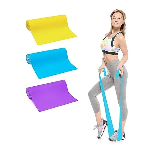 König Design 3er-Set Fitnessbänder, 1,5 m Widerstandsbänder in 3 Stärken für Yoga, Pilates, Crossfit & Muskelaufbau - Gymnastikband/Trainingsband für Männer & Frauen