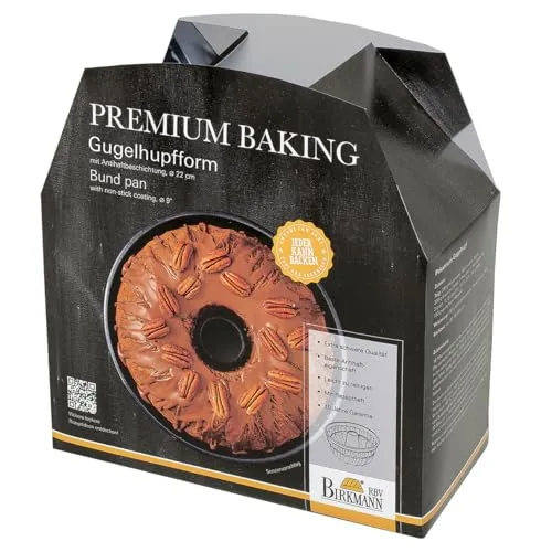 Gugelhupfform Premium Baking 22 cm - Guglhupfform mit Antihaftbeschichtung, ideal für perfekte Kuchen und 10 Jahre Garantie inklusive Rezeptheft.