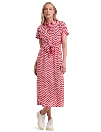 Street One Damen Midi-Kleid mit Zick-Zack-Muster in rot von Street One