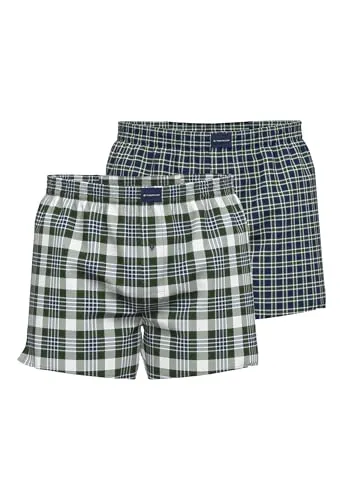 TOM TAILOR Herren Boxershort grün kariert 2er Pack M