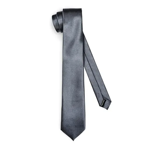 Ladeheid Klassische Herren Krawatte, glänzend, Perfekt für Büro & Festlichkeiten, Vielfältige Farben - Ideal für Geschäftsmeetings, Hochzeiten TMS-8 (150cm x 8cm, Schwarz)