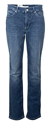 MAC Jeans Melanie Mid Blue Used - L32 48 - Damen Five-Pocket-Jeans mit femininem Fit und Straight Leg, ideal für lässige Outfits und jeden Anlass.