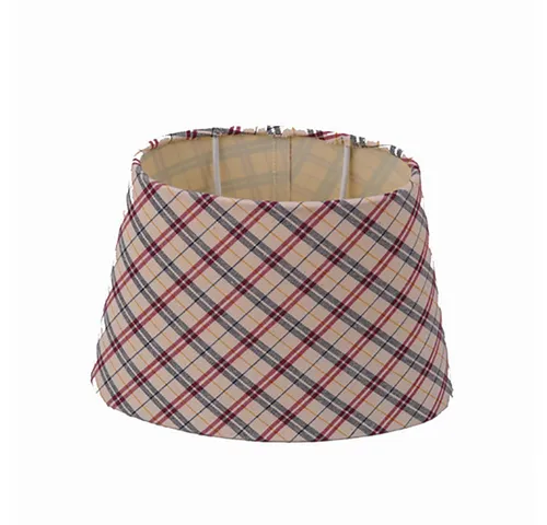 Dirk Davids Leuchten GmbH Lampenschirm Lampenschirm für Tischleuchte in Oval Oxford Kariert Rot 20-14-14cm, Exklusives Design