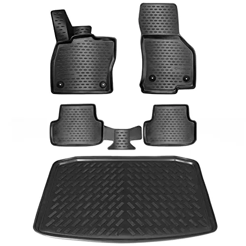 ELMASLINE 3D Gummimatten Set für VW Golf 7 (2012-2020) - Individuell angefertigte Gummimatten für VW Golf 7 mit hohem Rand für optimalen Schutz vor Schmutz und Flüssigkeiten. Pflegeleicht und rutschfest für sicheren Halt!